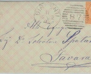 82484 - REGNO Umberto - STORIA POSTALE - Ann. numerale GIRGENTI 87 su BUSTA 1882