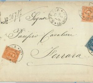 82485 - REGNO Umberto - STORIA POSTALE -  BUSTA Raccomandata da LA SPEZIA 1891