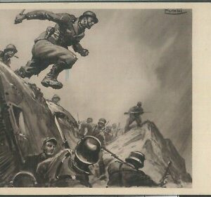LIB291 - CARTOLINA d'Epoca MILITARE Propaganda Illustrata - PNF : PISANI