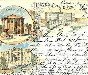 ab0867 - VINTAGE POSTCARD - ROME City: Hotel Suisse Rome