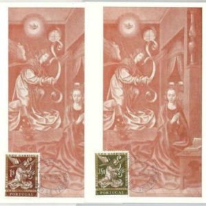48371 - PORTUGAL - MAXIMUM CARD set of 2 cards - ART / RELIGION1962