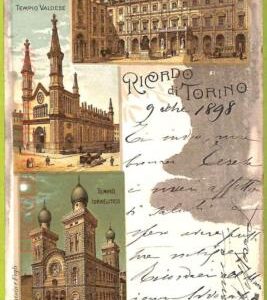 af3526 - JUDAICA vintage postcard: ITALY - Torino - 1898 - RRR