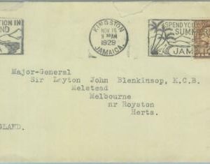 83374  - JAMAICA - POSTAL HISTORY - PROPAGANDA Postmark on COVER to UK  1929