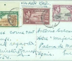 83378  - JAMAICA - POSTAL HISTORY -  POSTCARD to SPAIN  1953