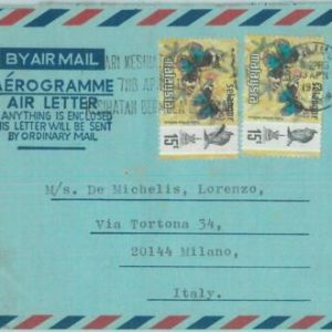 83384 - MALAYA  Selangor  -  Cover to ITALY - BUTTERFLIES