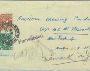 83404 - NIGERIA - POSTAL HISTORY -   COVER to USA 1945 - Forwarded from NY to NJ