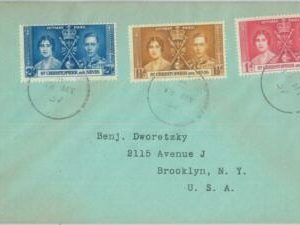 83418 - St Christopher Nevis - POSTAL HISTORY -   FDC COVERto USA - 1937 Royalty