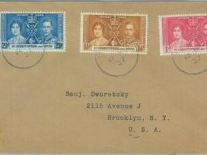 83420 - St Christopher Nevis - POSTAL HISTORY -   FDC COVERto USA - 1937 Royalty