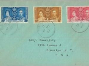 83419 - St Christopher Nevis - POSTAL HISTORY -   FDC COVERto USA - 1937 Royalty