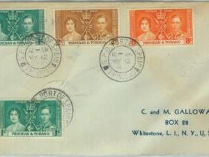 83434 - TRINIDAD & TOBAGO  - POSTAL HISTORY -   FDC COVER to USA - 1937 Royalty