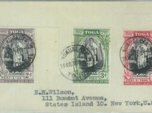 83440 -  TONGA  - POSTAL HISTORY  -   COVER  to USA 1943  from  NUKUALOFA