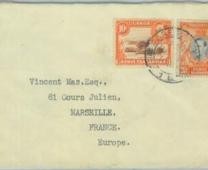 83455 - KENYA UGANDA TANGANIKA - POSTAL HISTORY -  COVER to FRANCE 1940's