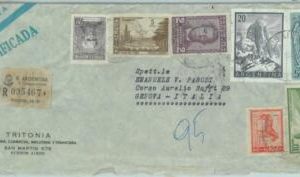 83757 - ARGENTINA - POSTAL HISTORY -  REGISTERED COVER  to ITALY 1960