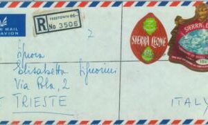 83831 - Sierra Leone - Self-Adhesive stamps on COVER 1971 minerals DIAMONDS food