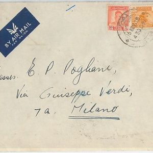 58771  -  IRAQ  - POSTAL HISTORY: COVER to   ITALY  1948