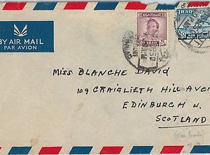 58757  -  IRAQ  - POSTAL HISTORY: COVER to SCOTLAND - 1950