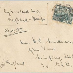 57945  -  IRAQ  - POSTAL HISTORY: COVER to ENGLAND - 1929  OVERLAND MAIL !