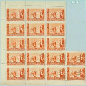 84187 - SPAIN - STAMPS  - Cortes Costituyentes - MISSPERF block of 17  MINT MNH