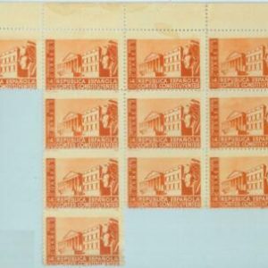 84190 - SPAIN - STAMPS  - Cortes Costituyentes - MISSPERF block of 11  MINT MNH