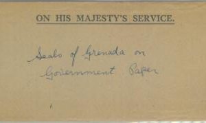 84371 - GRENADA  - POSTAL HISTORY -  OFFICIAL SEALS on GOVENMENT PAPER!