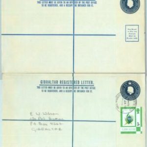 84370 - GIBRALTAR - POSTAL HISTORY -  Set of 2 POSTAL STATIONERY COVERS 1980