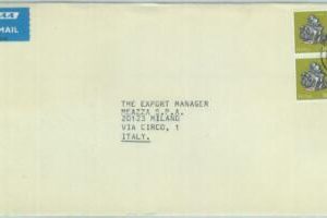 84382  - KENYA -  AIRMAIL Cover to ITALY 1970's - MINERALS: Galena