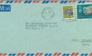 84383 - KENYA -  AIRMAIL Cover to ITALY 1982 - MINERALS: Galena Aquamarine