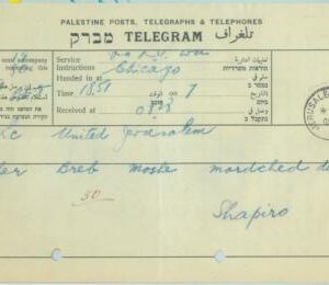84539 - ISRAEL Palestine - POSTAL HISTORY - TELEGRAM from CHICAGO 1938