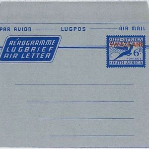 Swaziland  - Aerogramme : KESSLER catalogue # 18 - overprint type 7 - pegasus