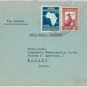 58338 -  Mozambique - POSTAL HISTORY: COVER FROM to ITALY onboard NYASSA steamer