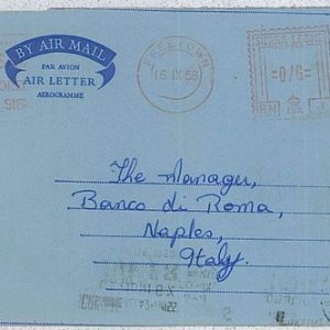 36358  - SIERRA LEONE - Postal History -  STATIONERY  AEROGRAMME to ITALY 1958