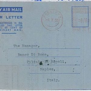 36357  - SIERRA LEONE - Postal History -     AEROGRAMME to ITALY 1958