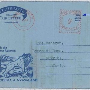 RHODESIA & NYASSALAND - Aerogramme : visit the GAME RESERVES - LION  1964