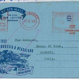 RHODESIA & NYASSALAND - Aerogramme : FISHING  eastern district - mailed to ITALY