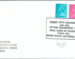 64637 -   GB - POSTAL HISTORY - POSTMARK on CARD 1972  - MILITARY Tank