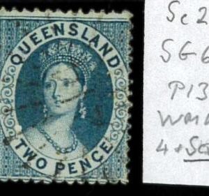 aa5619f2 - Australia QUEENSLAND - STAMP - SG # 64  Watermark 4 + SCRIPT  - USED