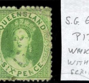 aa5619j - Australia QUEENSLAND - STAMP - SG # 68  Watermark 4 + SCRIPT  - USED