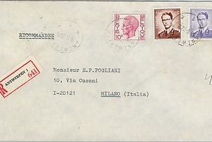 61120 -  BELGIUM - POSTAL HISTORY: REGISTERED COVER to ITALY 1972