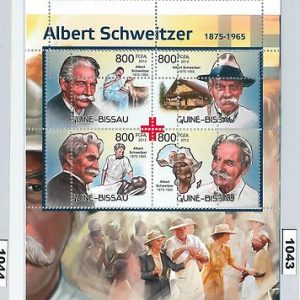 M1043 GUINEA BISSAU -   2012 MISSPERF SHEET:  SCHWEITZER, MEDICINE Red Cross