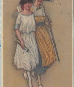 77001 - 1919 VINTAGE POSTCARD - Glamour, Ladies, ARTIST SIGNED: Mauzan L.