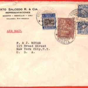 aa3617  - COLOMBIA  - POSTAL HISTORY -  AIRMAIL COVER to the USA 1939 Coffee