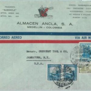 86061 - COLOMBIA - POSTAL HISTORY -  Advertising COVER to the USA 1948 - ANCHOR