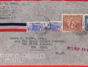 aa3609  - COLOMBIA  - POSTAL HISTORY -  CENSORED  COVER to the USA 1940's