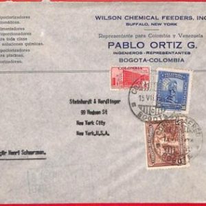 aa3618 - COLOMBIA  - POSTAL HISTORY -   COVER to the USA 1934 -  Coffee