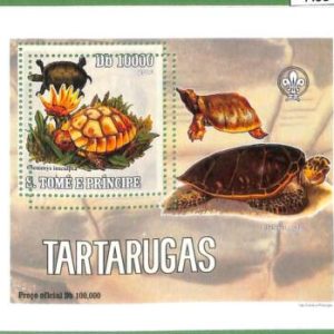 A0542 - S. TOME' & PRINCIPE - ERROR  MISSPERF SHEET -  Turtles BOY SCOUTS  2005