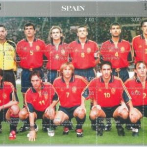M1868 - TAJIKISTAN, 2000 MINIATURE SHEET: Euro Soccer, Spain, football