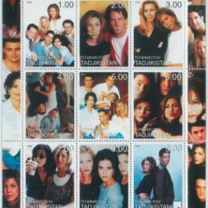 M1889 - TAJIKISTAN, 2000 MINIATURE SHEET: Friends TV Show, Sitcom, Courteney Cox