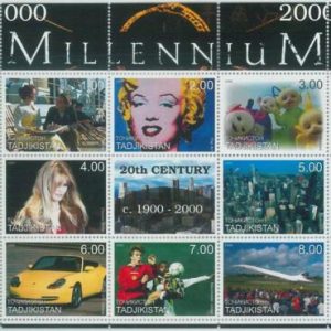 M1904 - TAJIKISTAN, 1999 SHEET: Cinema, Sport, MARILYN MONROE Manchester United