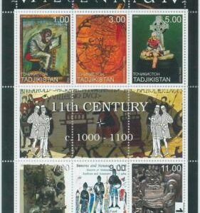 M1910 - TAJIKISTAN,1999 MINIATURE SHEET: Millennium, 11th century, Art, Religion
