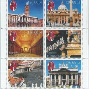 M1921 - TURKMENISTAN,2000 MINIATURE SHEET: Pope John Paul II, Vatican, Architect